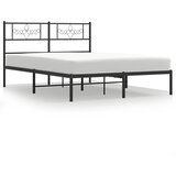  Metalni okvir za krevet s uzglavljem crni 120x190 cm | shoptok.hr