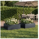 vidaXL Vrtna saksija 2 kom. Antracit 60 x 60 x 20 cm Čelična vrata - Antracit 60 x 60 x 20 cm 2 | shoptok.hr
