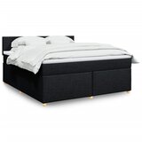 vidaXL Krevet s oprugama i madracem crni 180x200 cm od tkanine | shoptok.hr