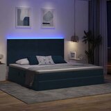  LED krevet za pohranu s madracem Tamno plava 200 x 200 cm 204 x 200 x 128 cm | shoptok.hr