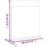 Kupaonsko ogledalo s policom BERG crno 60x12x70 cm masivno drvo | Eponuda.ba