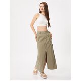 Koton Midi Denim Skirt with Slits, Pocket Detail, Cotton | shoptok.hr