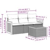  4-dijelni set vrtnih sofa od poliratana s jastucima crni | shoptok.hr