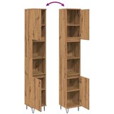 vidaXL Kopalniška omarica artisan hrast 30x30x190 cm inženirski les | Shoptok.si
