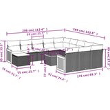  13-dijelni set vrtnih sofa s jastucima poliratan crni | shoptok.hr