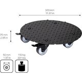 Wagner Pomični podstavek za lončnice ALASKA, aluminij, nosilnost 150 kg, okrogle oblike, Ø 300 mm, črne barve | Shoptok.si