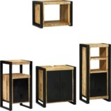  Set namještaja za kupaonicu 4 pcs Smeđa Čvrsto drvo manga | shoptok.hr