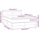  box spring s madracem LED crni 140x200 cm od tkanine | shoptok.hr