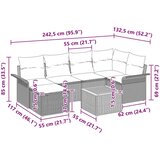  Vrtna sedežna garnitura z blazino 7 pcs Siva poli ratan, (5000144716) | Shoptok.si