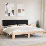 vidaXL Posteljni okvir z oblazinjenim vzglavjem Črna 200 x 200 cm | Shoptok.si