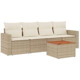 vidaXL 5-dijelni vrtni set sofa s jastucima bež od poliratana | shoptok.hr