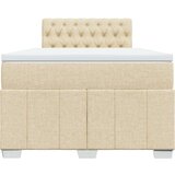 vidaXL Box spring postelja z vzmetnico krem 120x190 cm blago, (21310739) | Shoptok.si