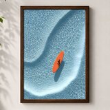 Wallxpert uramljena mdf slika 3752KACT-010, narandžasta daska za surfovanje na tirkiznoj vodi, 37 x 52 cm | Eponuda.com