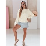 DStreet Bluza damska oversize z haftem EASYJOY ecru | Shoptok.si