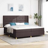  Krevet s opruga kutije s LED trakama Smeđa 200 x 200 cm tkanina | shoptok.hr