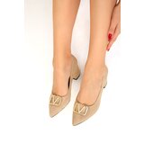 Soho Ten Suede-Gold Women's Classic Heeled Shoes 18438 Cene