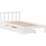 vidaXL Okvir kreveta bez madraca bijeli 75 x 190 cm masivna borovina | shoptok.hr