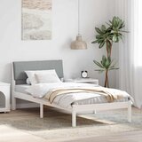  Okvir kreveta s uzglavljem Bijela i svijetlosiva 90 x 190 cm | Eponuda.ba