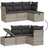  4-dijelni set vrtnih sofa s jastucima svijetlosivi poliratan | shoptok.hr