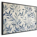  Plakat - Delicate Botanical Motif with Blue Leaves 42x29.7 Crni okvir | shoptok.hr
