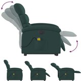  Električni masažni naslonjač na podizanje tkanina tamnozeleni | shoptok.hr