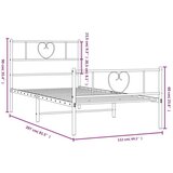 Metalni okvir kreveta uzglavlje i podnožje bijeli 107x203 cm | shoptok.hr
