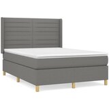 vidaXL Box spring posteljni z vzmetnico temno siv 140x190 cm blago, (20789831) Cene