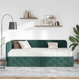  Kutni okvir kreveta Tamnozelena 90 x 200 cm Baršun | shoptok.hr