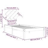  Okvir za krevet crni 75x190 cm 2FT6 jednokrevetni masivno drvo | shoptok.hr