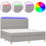  box spring s madracem LED svjetlosivi 200x200 cm tkanina | shoptok.hr