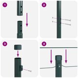 vidaXL Stupovi ograde 52 komada Zeleni Ø32 mm 170 cm Galvanizirani čelik | shoptok.hr