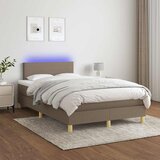  box spring s madracem LED smeđesivi 120 x 200 cm tkanina | shoptok.hr