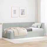  Kutni okvir kreveta Svijetlo siva 90 cm x 200 cm Baršun | shoptok.hr
