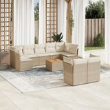 Maison Chic Seti vrtnega pohištva - Vrtna garnitura - Vrtni pohištvo set 10-delna z blazinami bež poli ratan, (21812235) | Shoptok.si