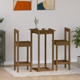 vidaXL Barska garnitura 3-delna medeno rjava trdna borovina | Shoptok.si