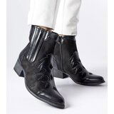 Gemre Black cowboy boots with a small heel Henriette | Shoptok.si