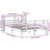  Okvir kreveta s uzglavljem voštano smeđi 120x190 cm od borovine | shoptok.hr