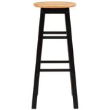 Premier Housewares Črn/v naravni barvi barsko stol iz masivnega kavčukovca (višina sedeža 74 cm) Chester – | Shoptok.si