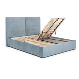 Bonami Selection Plavi tapecirani bračni krevet s podnicom i prostorom za odlaganje 180x200 cm Thessa Bold – | shoptok.hr