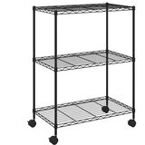  Stalak za pohranu s 3 razine i kotačima 60x35x81 cm crni 150 kg | shoptok.hr