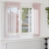 vidaXL Voile zavese z vponkami 2 kosa svetlo roza 140x140 cm cene