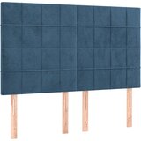 Maison Chic Posteljno vzglavje - Vzglavna omarica 4 kosa temno moder 72x5x78/88 cm žamet, (22077217) Cene
