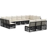vidaXL Vrtna sedežna garnitura 13 pcs Črna poli ratan, (5000270804) | Shoptok.si
