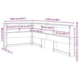  Polica za knjige uzglavlje L-oblika bijelo 90 cm borovine | shoptok.hr