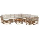  Set vanjskih sofa 12 kom. Prirodna i krema bijela Poliester | shoptok.hr