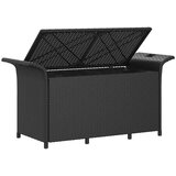  Vrtna klupa s jastukom crna 116 x 46 x 57 cm od poliratana | shoptok.hr