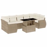 Maison Chic Seti vrtnega pohištva - Vrtna garnitura - Vrtni pohištvo set 8-delna z blazinami bež poli ratan, (21799842) | Shoptok.si