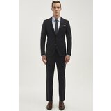 ALTINYILDIZ CLASSICS Men's Navy Blue Extra Slim Fit Slim Fit Swallow Collar Wool Water and Stain Resistant Nano Suit Cene