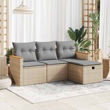Maison Chic Seti vrtnega pohištva - Vrtna garnitura - Vrtni pohištvo set 4-delna z blazinami bež poli ratan, (21809936) | Shoptok.si