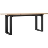  Stolić za kavu O-oblika 110x40x45,5 cm od borovine i čelik | shoptok.hr